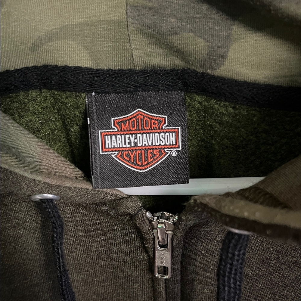 Harley-Davidson Green Zip-Up Hoodie - Picture 2 of 4